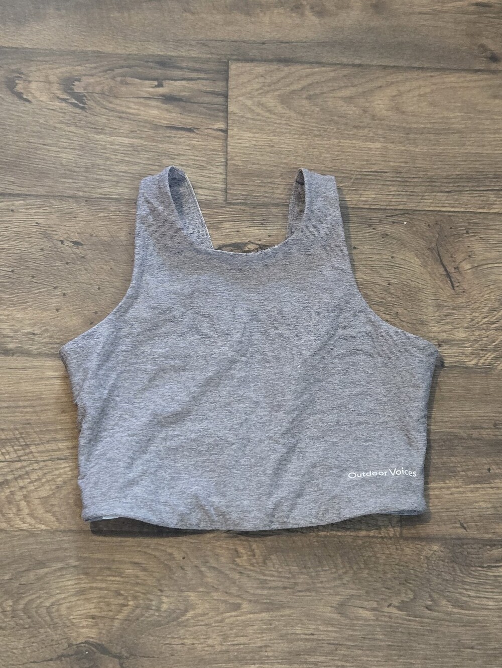 Outdoor Voices Venus Heather Gray Crop Top